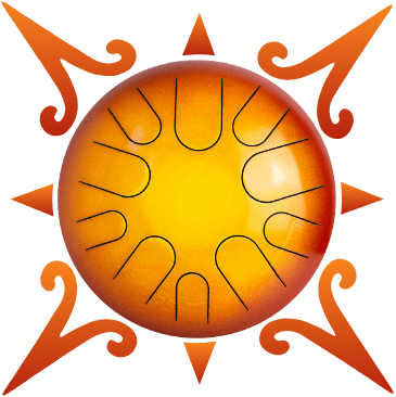 Singing Steel Drum 20 Note Double Sided Sun color (red and yellow)