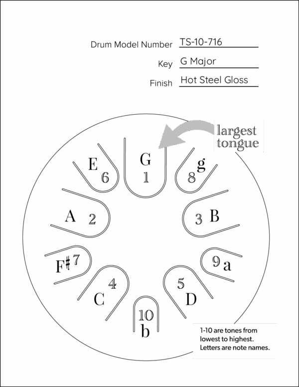 Singing Steel Tongue Drum, TS-10-716 - Image 3